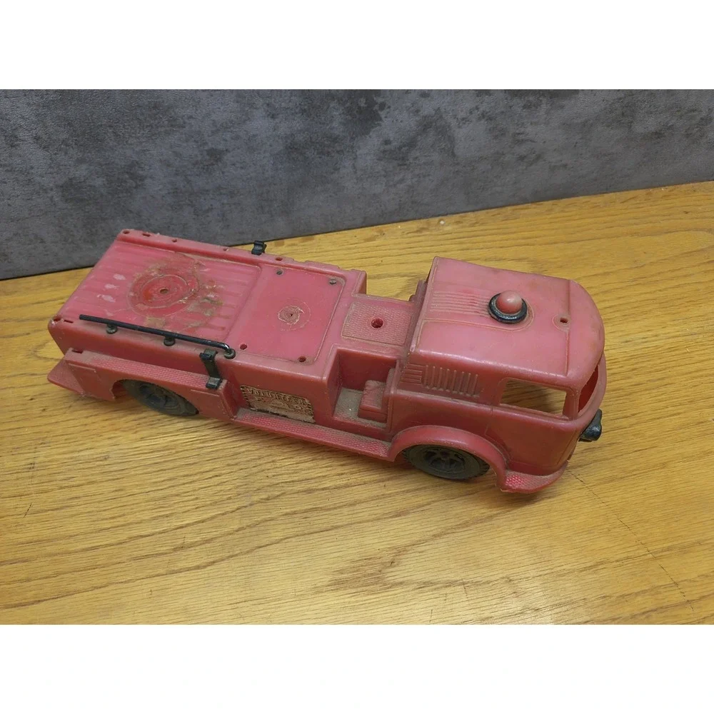Vintage Processed Plastic Red Fire Engine Truck No. 598 Volunteer‎ F. D.